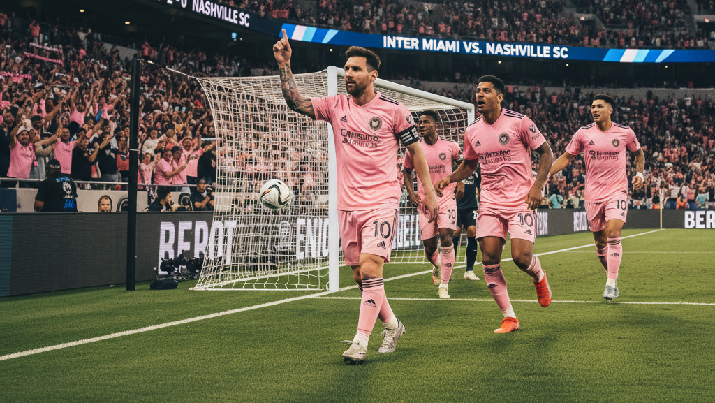 Inter Miami vs Nashville – Messi Celebrating Goal
